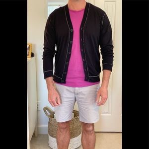 James Perse knit button down top